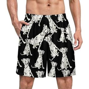 Dalmatische rasechte hond grappige pyjama shorts voor mannen pyjamabroek heren nachtkleding met zakken zacht