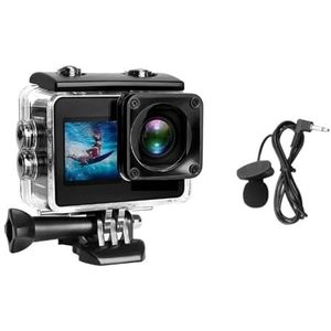 Actiecamera A10 Actie Camera 4k EIS Ultra HD 20MP 170D Onderwater Waterdichte Cam Touch Screen 4X Zoom Video go Sport Pro Cam(3,Cam and Mic)