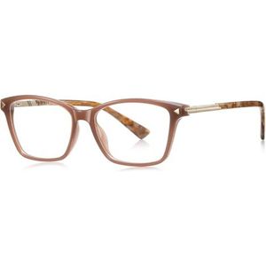 moomoobird Cat Eye Bril Anti-Blauw Licht TR90 Vierkante Mode Bril Frame voor Vrouwen, bruin met helder