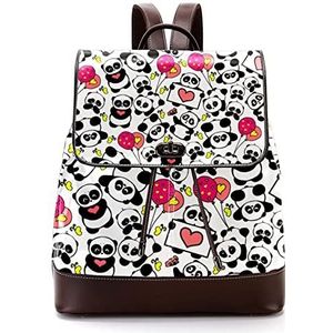 Mini Panda en envelop gepersonaliseerde schooltassen boekentassen voor tiener, Meerkleurig, 27x12.3x32cm, Rugzak Rugzakken