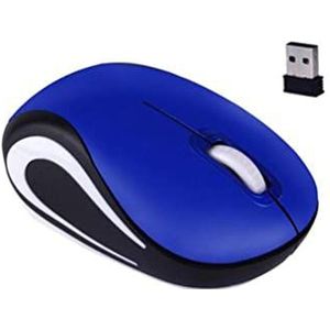 SanSixi Draadloze mini-muis computer gaming kleine draagbare mause 1600 DPI optische USB ergonomische USB muizen voor pc laptop cadeau (blauw)
