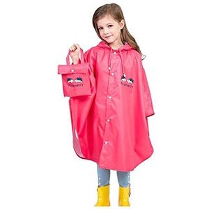 Wetry Regenjas Kinderen Meisjes Jongens Regenponcho Waterdicht Ademend 100% Regendichte Regenjassen Kids Unisex voor Kinderen en Adolescenten Regenpak met Capuchon voor 75-170cm