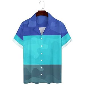Drie-kleuren camouflage heren Hawaiiaanse shirts korte mouw Guayabera shirt casual strand shirt zomer T-shirts L