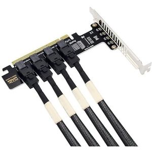 Allowish Verbeterde Opslag met PCI-E U2 Uitbreidingskaart, PCIe X16 naar 4 NVME U.2 SSD SFF-8643 Kaarten Pcie 4.0 Split Card