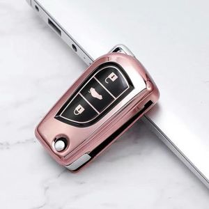 TPU Autosleutelhoesje Shell Houder Tas Sleutelhanger voor Toyota Auris Avensis Aygo Corolla Camry RAV4 voor Verso Scion Yaris Autosleutelhoesonderdelen