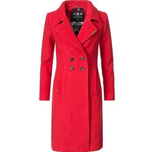 Navahoo Winterjas voor dames, wol-look, winterparka, trenchcoat, XS-3XL, rood, XL