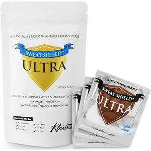Kleinerts Sweat Shield Ultra Anti-transpirant - Klinische sterkte vermindert tot 7 dagen per gebruik (10 doekjes) doos.