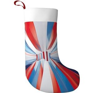 WOmeng Rood Blauw Wit Grijs Strepen Print Meisjes En Jongens Kerst Kous Sneeuwpop Kerstman Kerstboom Home Decor Party Sok