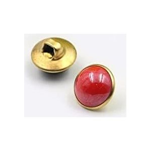 Knopen voor naaien 20 stuks 10mm koperen schacht neuzen naaien knoppen for kleding vrouwen shirt knoppen ronde oogbol decoratieve gespen-rood (Color : Rosso)