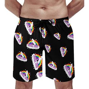 Regenboog Eenhoorn Heren Strand Shorts Sneldrogende Board Shorts Mesh Voering Strandbroek Gym Zwembroek XL