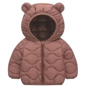 Kinderdonsjack Ultrazachte geïsoleerde jassen Kinderen Warme winterkleding Jongens Meisjes Lichtgewicht gewatteerde bovenkleding Winddichte capuchon Winterjassen Jas for jongens en meisjes(Coffee,110