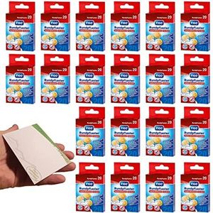 varivendo Notitieblok en Figo wondpleisters, 20 stuks, rond, huidskleur, ronde pleisters (400 pleisters)