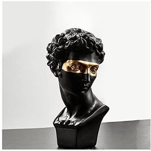 Standbeeld Hars Schimmel Standbeelden Ornamenten Voor Huisdecoratie Bureau Accessoires Buste Sculptuur abstracte sculptuur (Size : Black)