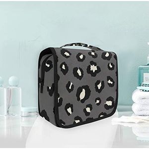 Hangende opvouwbare toilettas zwart wit luipaard print make-up reisorganisator tassen tas voor vrouwen meisjes badkamer