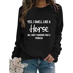 Just A Girl Who Loves Horses Sweatshirt Women Crew Neck Equestrian Horses Sayings Funny Pullovers Horse Lover Gifts