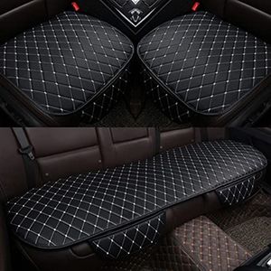 Stoelhoezen Beschermhoezen Auto Seat Cover Voor Ford Voor Focus Mk2 Voor Edge Voor Explorer Voor Ecosport Pu Leer Universele Kussen(Black White Line,5 Seat)