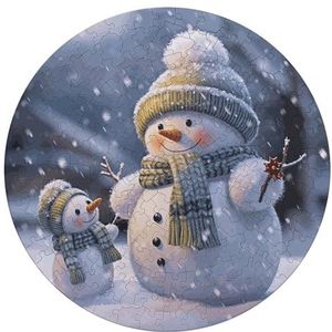195 stuks puzzel voor volwassenen gepersonaliseerde foto puzzel winter sneeuwpop aangepaste houten puzzel voor familie, verjaardag, bruiloft, spel nachten geschenken dier buitenaardse vorm puzzel