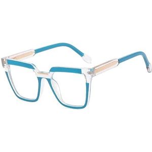 Nepbrillen, Vierkante Cat Eye Retro Brilmonturen Multicolor(Blue)