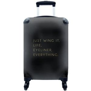 MuchoWow® Koffer - Quotes - Motivatie - Goud - Zwart - Past binnen 55x40x20 cm en 55x35x25 cm - Handbagage - Trolley - Fotokoffer - Cabin Size - Print