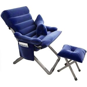 Zero Gravity-stoel, Opvouwbare Ligstoel, Met Kussen En Zijvakken, Verstelbare Vrijetijdsfauteuil For Zitten En Slapen, Geschikt For Woonkamer, Balkon, Tuin, Terras (Color : Blue)