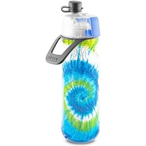 O2COOL Mist N' Sip Geïsoleerde waterfles met vernevelaar 590 ml - Tie Dye Blauw