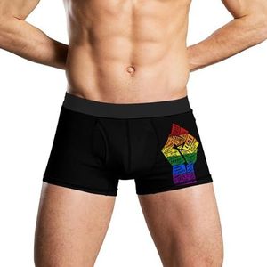 LGBT Pride Fist herenondergoed, ademende boxershort, zachte onderbroek, 2XL