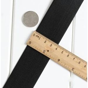 meter platte elastische band rubberen band voor het naaien van kleding broek accessoires stretch riem kledingstuk doe-het-naaien stof breedte 15-60 mm-zwart 40 mm-5 m