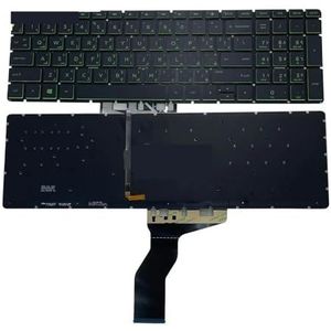 Arabisch verlicht toetsenbord voor HP 15-BS BC BR BW CF DY 15T-BS laptoptoetsenborden met groene achtergrondverlichting 9Z.NE1BQ.H0A
