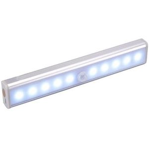 Oplaadbare Smart Strip LED Menselijk Lichaam Sensor Licht Wandkast Licht Oplaadbare Garderobe Licht USB Gang Nachtlampje (Maat: 19 cm 10 Kraal, Kleur: Wit Licht)