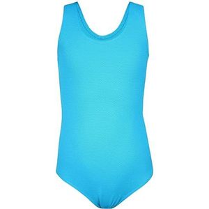 Aquarti Meisjes Badpak met Racerback, Jacquard stippen turkoois, 140