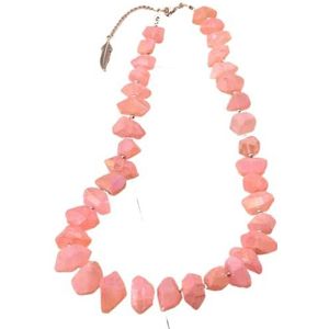 Women Collar Choker Necklaces For Women Rough Chunky Crystal Stone Short Necklace Wedding Party Jewelry Gifts (Color : Dark Pink Silver)