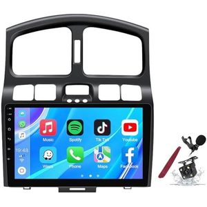 Android 14 Autoradio Sat Navi voor H-yundai Santa Fe (2000-2012) 9 Inch Touchscreen Multimedia Speler met Draadloze Carplay GPS Navigatie FM RDS Bluetooth 5G-WiFi SWC DSP,M100s