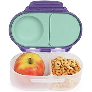 b.box Snackbox voor peuters, kinderen | kleine bento-box, lunchbox | lekvrij, 2 compartimenten | BPA-vrij, vaatwasmachinebestendig | schoolbenodigdheden | leeftijd vanaf 4 maanden, kleur: paars (Lilac