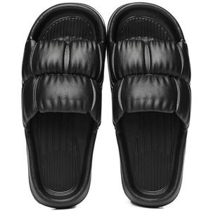 BDWMZKX Slippers Shit-stepping Slippers For Men's Summer Home Bathroom Bath Non-slip Couple's Home Slippers-black-shoe Size 38-39, Recommended For 37-38 Feet