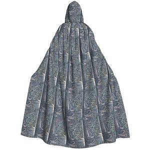 Bxzpzplj Zilveren visschaal mantel met capuchon voor mannen en vrouwen, carnaval tovenaar kostuum, perfect voor cosplay, 185 cm