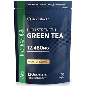 Groene Thee Extract 12480mg | 120 Veganistisch Capsules | Green Tea Supplement | Hoog Gedoseerd | Horbaach