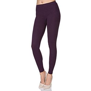 SOFTSAIL Leggings voor dames, klassieke dameslegging van katoen, yogabroek, elastische broek, halfhoge taille, lange dameslegging, wandelen, sport, mode, Pruim, S