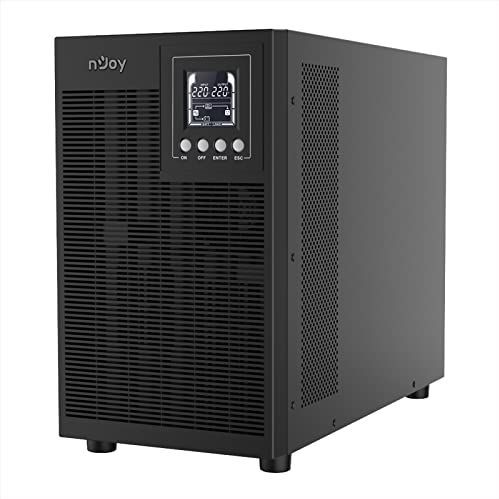 NJOY - Echo Pro 3000 - UPS Tower - 3000 VA - 2400 Watt - Dubbele Conversie - 4 Schuko-uitgangen - USB - RS232 - EPO - SNMP-sleuf - 6 Batterijen 12 V-7 Ah
