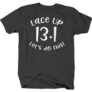 Lace up Lets do This 13.1 Miles Half Marathon Running Training T-Shirt overhemden(Small)