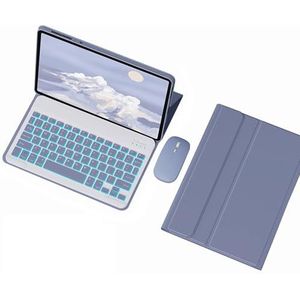 Toetsenbordhoes voor HUAWEI Matepad 11 2023/MatePad 11 (10.95) 2021, 7-Kleuren Achtergrondverlichting, Magnetisch Afneembaar Draadloos Toetsenbord,Purper