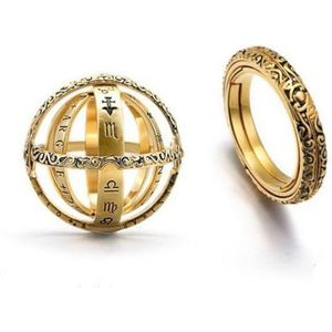 CoopO Astronomische bal ring hanger handgemaakte aangepaste ketting Opvouwbare Kosmische Vinger Ring Magische Vintage Hip Hop Hanger Mode-sieraden, 9, Agaat