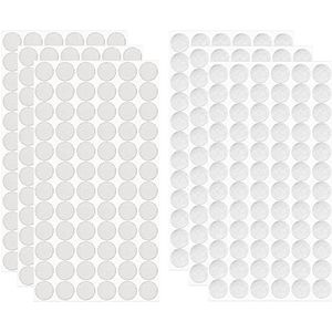 Klittenbandpunten, zelfklevend, 15 mm, klittenband-plakpunten, 1008 stuks, voor papier, kunststof, glas, leer, metaal, wit