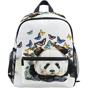 BALII Aquarel Panda Vlinder Peuter Rugzak Boek Tas School Rugzak voor Meisje Jongen Kinderen