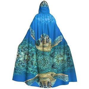 OdDdot Zeeschildpaddenprint, carnavalskostuum, mantel met capuchon, voor dames en heren, cosplay-kostuums