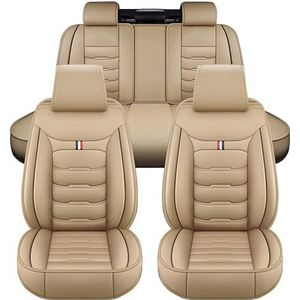 Auto Lederen Stoelhoezen voor Volvo XC90 1. Gen (C) 5seats 2002 2003 2004 2005 2006 2007-2014, 5-Stoelen Maat Gemaakte Autostoelhoes all-weather autostoelhoezen,C/Beige