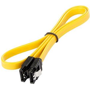 Poppstar 1x SATA Kabel SSD/HDD (0,5m SSD Datakabel/SATA 3 Kabel SSD, 2 Rechte Connectors) tot 6 Gbit/s, Geel