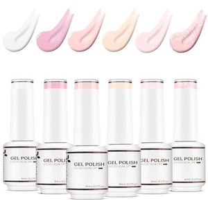 Nicedeco Gel Nagellak Set Semi Permanent Nail Gel UV LED Soak Off Cruelty-Free Gellak Set Kleuren 6 X 8ML Gift Kit 6