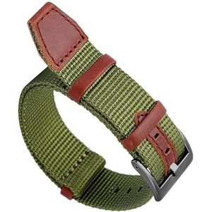 dayeer Nylon Horlogeband voor Hamilton H69439931 H69439411 Pols Merk Vrijetijdshorlogebanden (Color : Army Green Black, Size : 20mm)