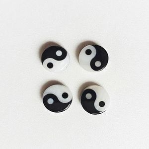 10st Ronde Tai Chi Bagua Schelp Kralen 8/11/15mm Charm Hanger Gossip Yin Yang Kralen Voor Sieraden Maken DIY Accessoires Geschenken-Zwart-11mm 10st