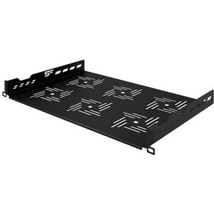 Stalflex | Vaste plank Professional Rack 19 inch 1U 300 mm, metaal, zwart | Rack-plank 19 inch plat geperforeerd voor server- en netwerkkastmontage in racksysteem